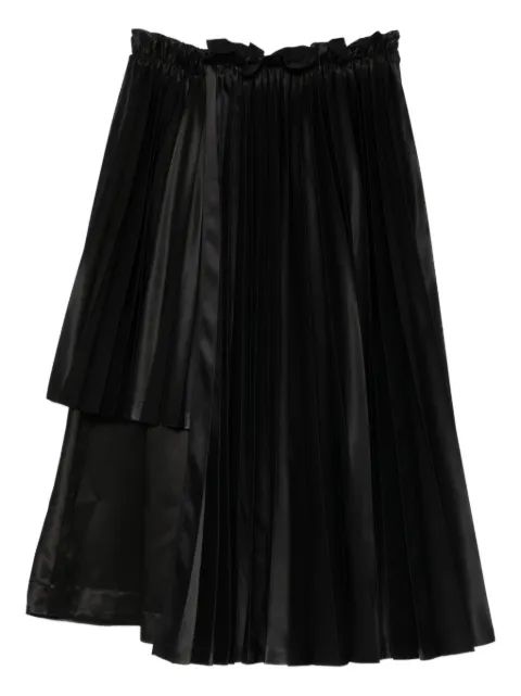 Noir Kei Ninomiya 주름 비대칭 미디 스커트