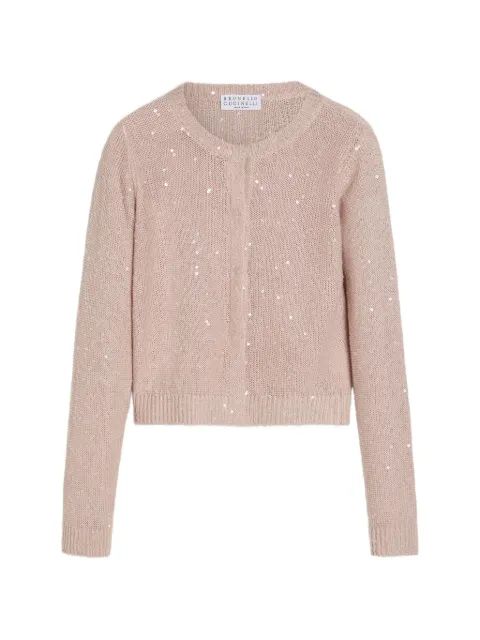 Brunello Cucinelli Kids 시퀸 가디건