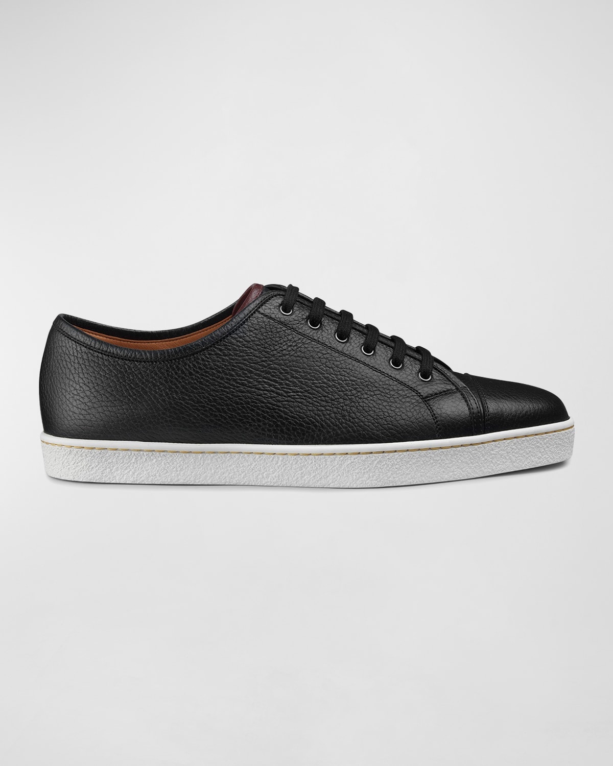 JOHN LOBB 남성 텍스처 가죽 로우탑 스니커즈