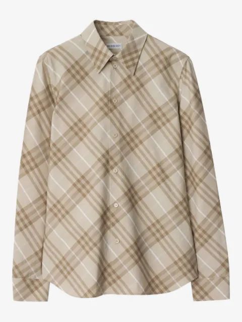 BURBERRY 체크 패턴 코튼 셔츠
