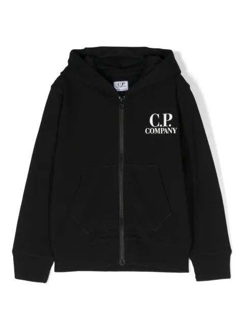 C.P. Company Kids 고글 디테일 코튼 후드티