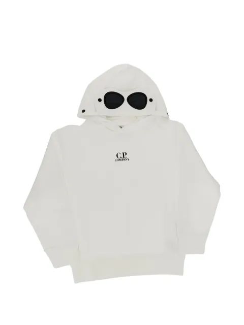 C.P. Company Kids 고글 디테일 로고 프린트 후드티