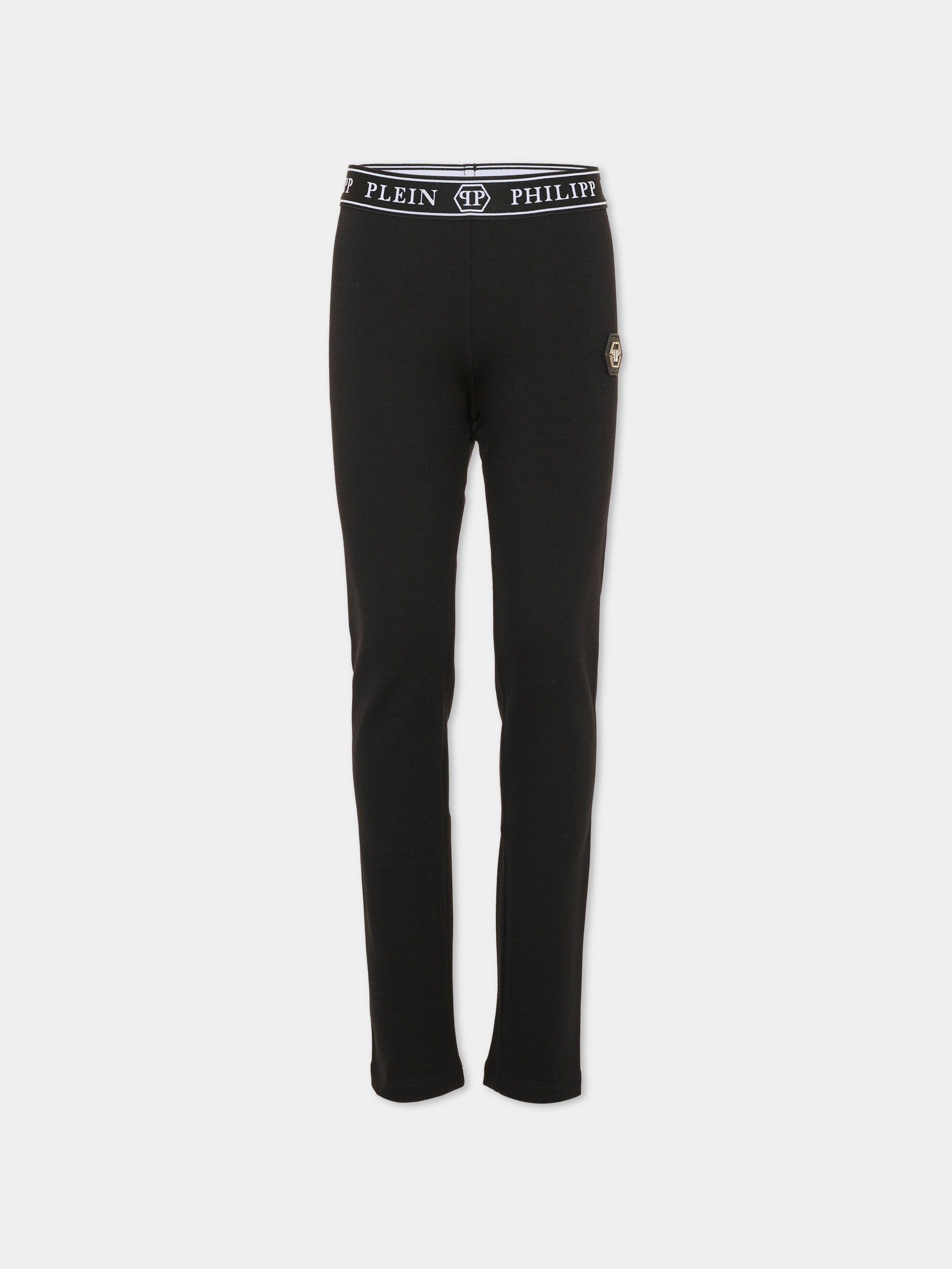 Philipp Plein Kids 여아 블랙 레깅스