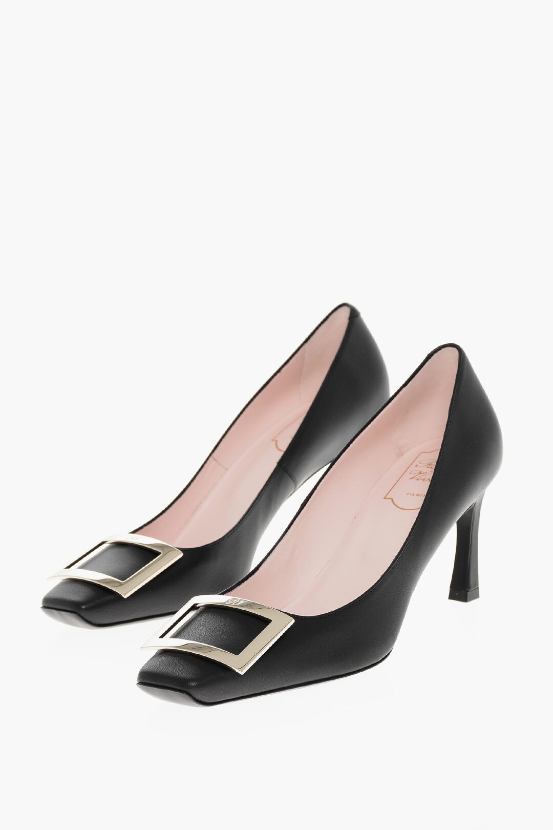 ROGER VIVIER 벨 가죽 펌프스 앞 버클 7cm 힐