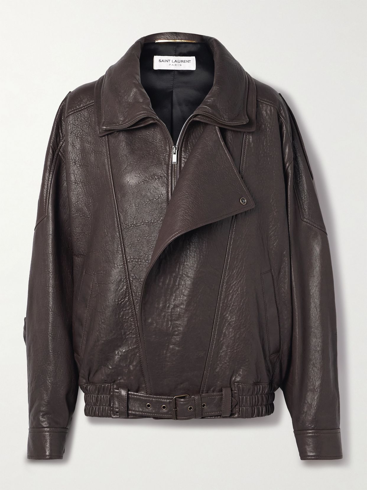 SAINT LAURENT 오버사이즈 텍스처 가죽 자켓