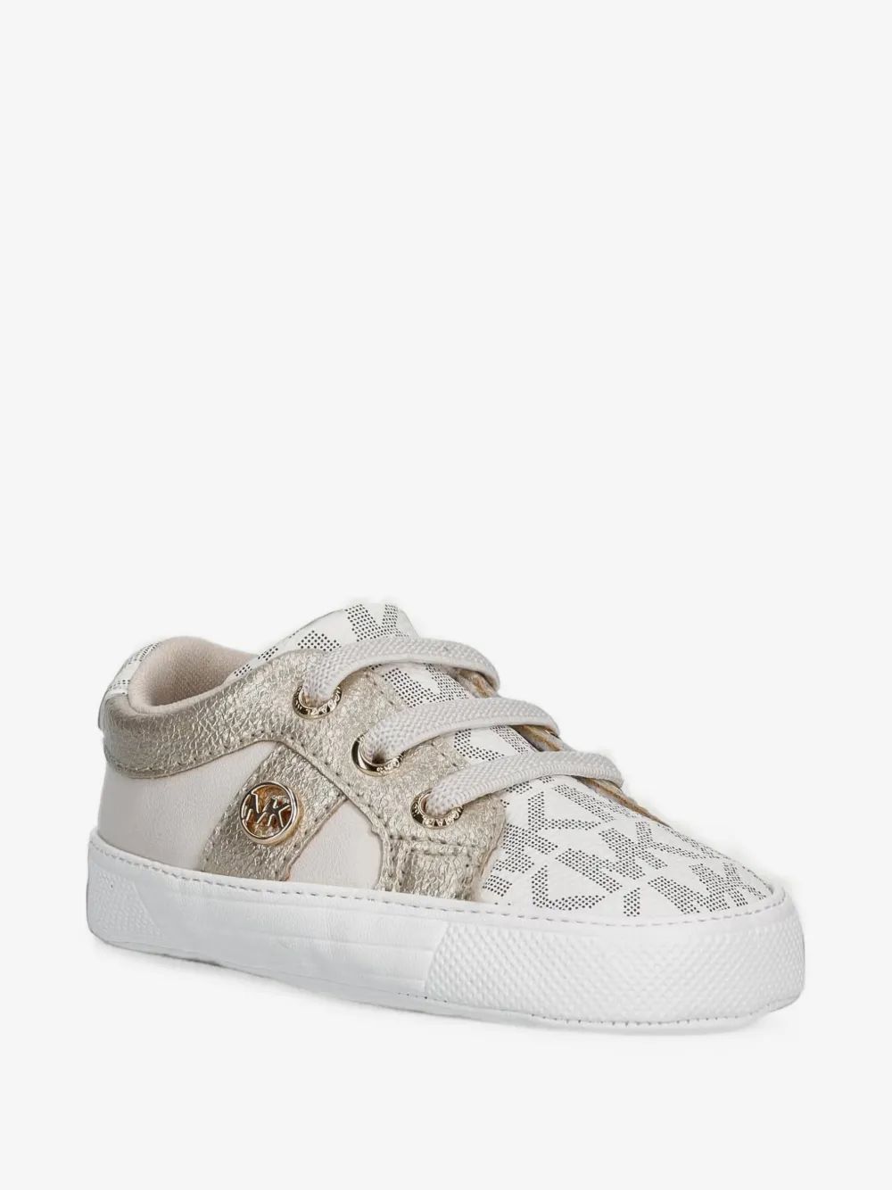 Michael Kors Kids 로고 프린트 메탈릭 트림 스니커즈