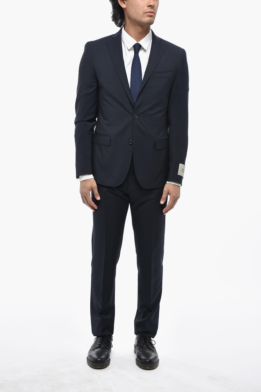 Corneliani CC 컬렉션 모헤어 블렌드 수트 플랩 포켓