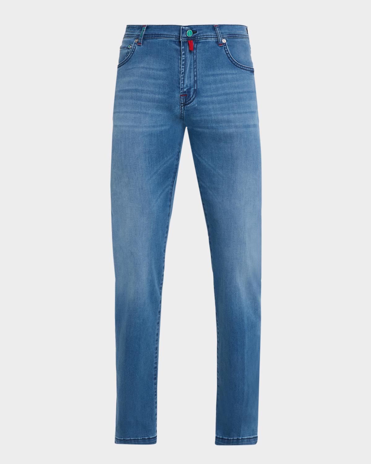 KITON 남성 스트레이트 레그 데님 팬츠