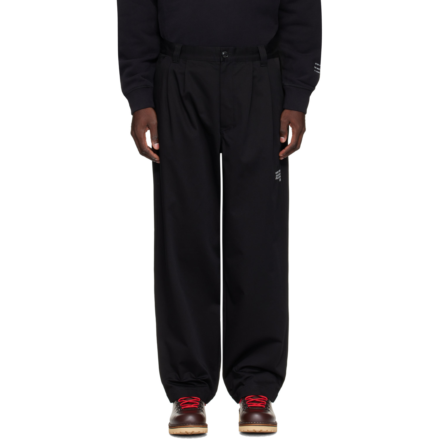 MONCLER GENIUS 몽클레르 x FRGMT 블랙 코튼 가바르딘 바지