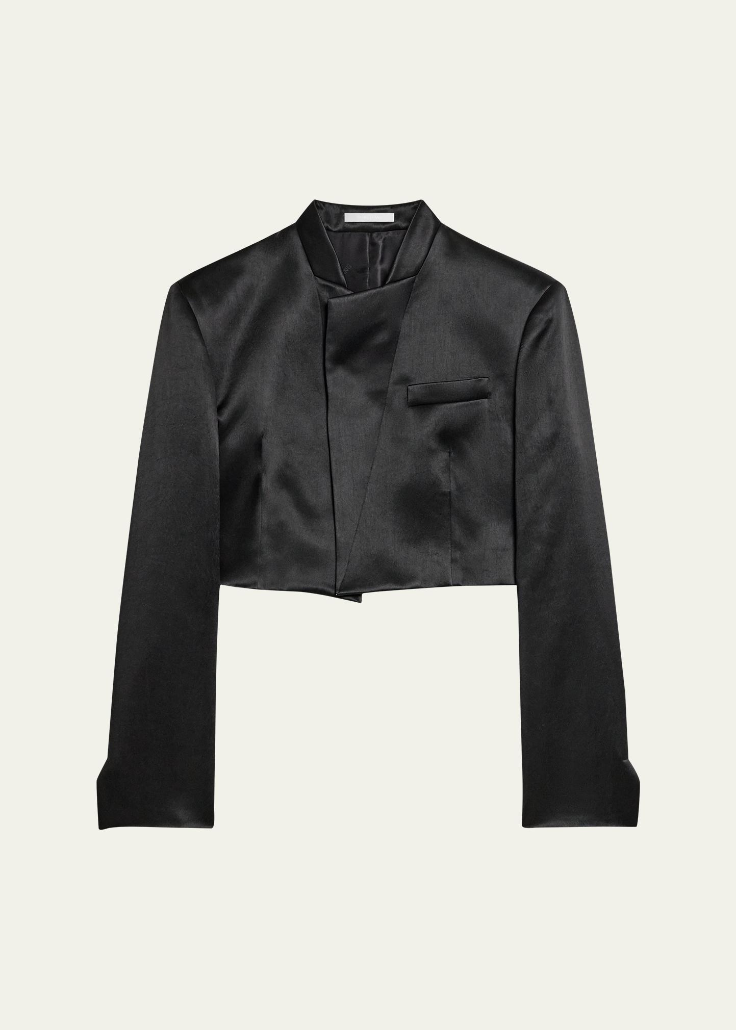 HELMUT LANG 크롭드 새틴 블레이저