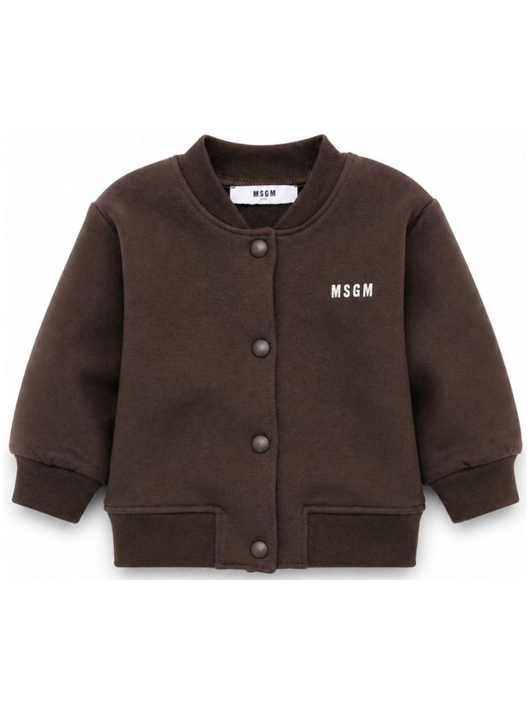 MSGM Kids 로고 자수 롱슬리브 자켓