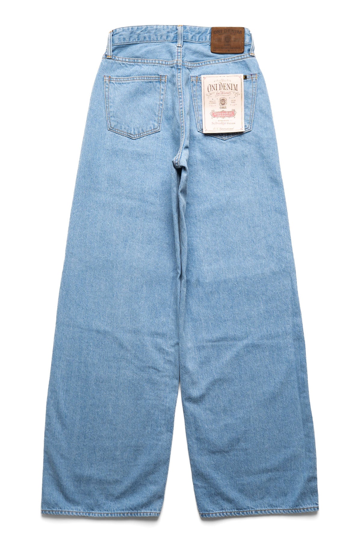 ONI DENIM L722-12Z 바이오스톤 레이디스 12oz 셀비지 데님 지퍼 플라이 슈퍼 와이드 스트레이트