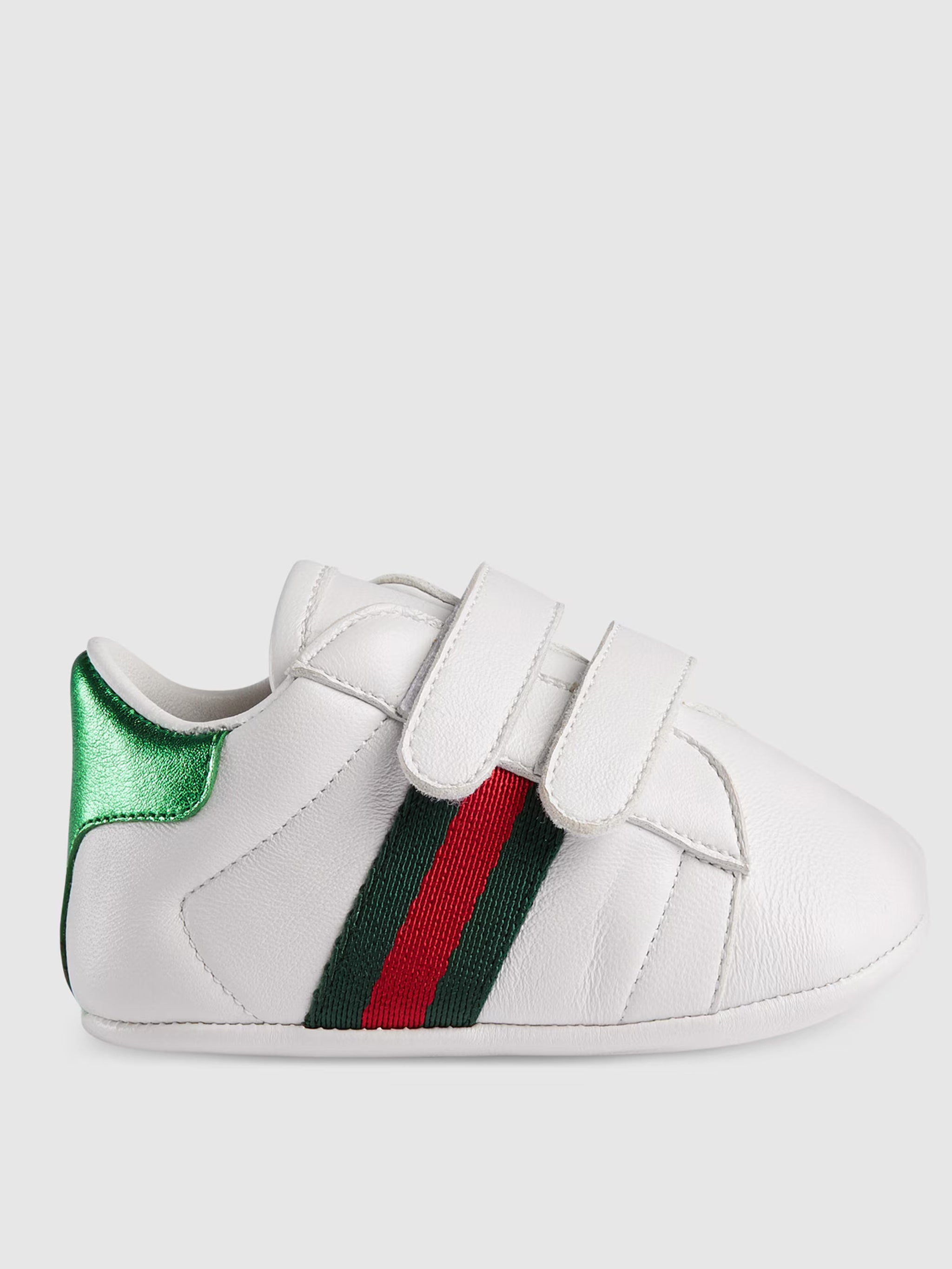 Gucci Kids 이탈리아 제작 웹 디테일 더블 조절 벨크로 스트랩 남아 스니커즈