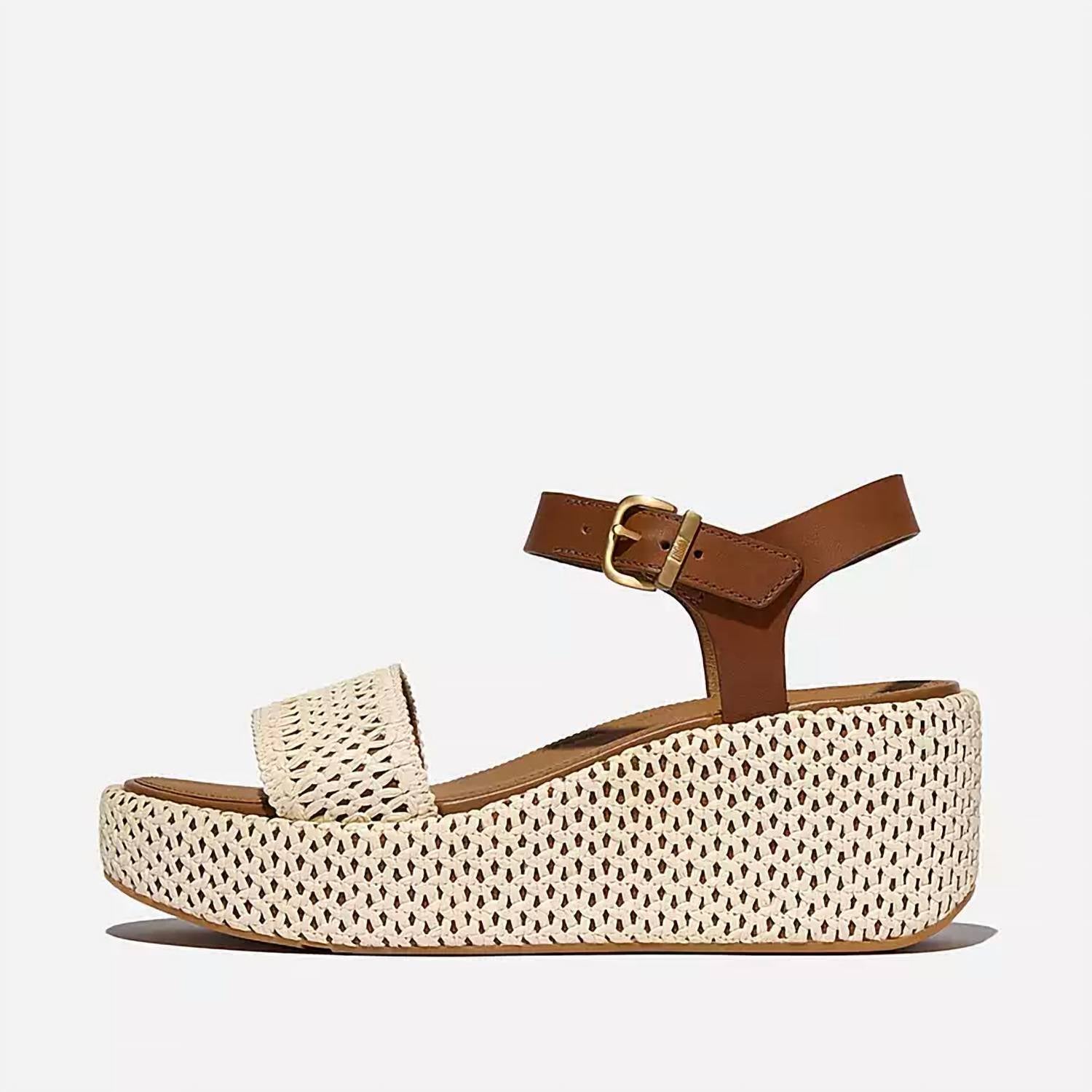 FITFLOP 여성용 플랫폼 짜임 웨지 앵클 스트랩 샌들