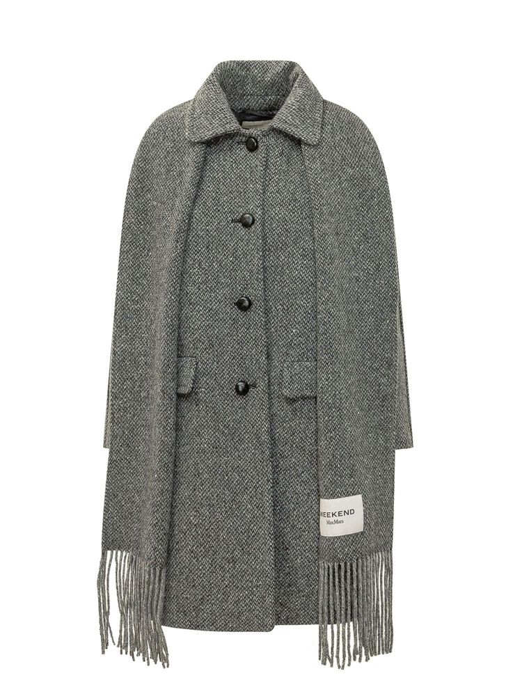 MaxMara Weekend 디테일드 트위드 코트