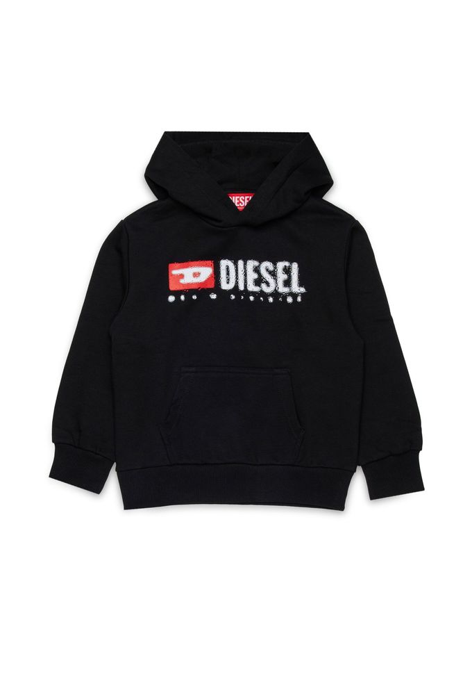 Diesel Kids D로고 프린트 후드티