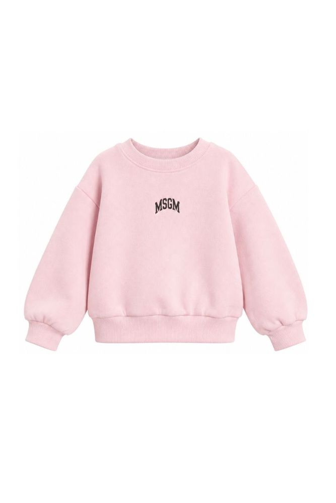 MSGM Kids 로고 프린트 크루넥 맨투맨