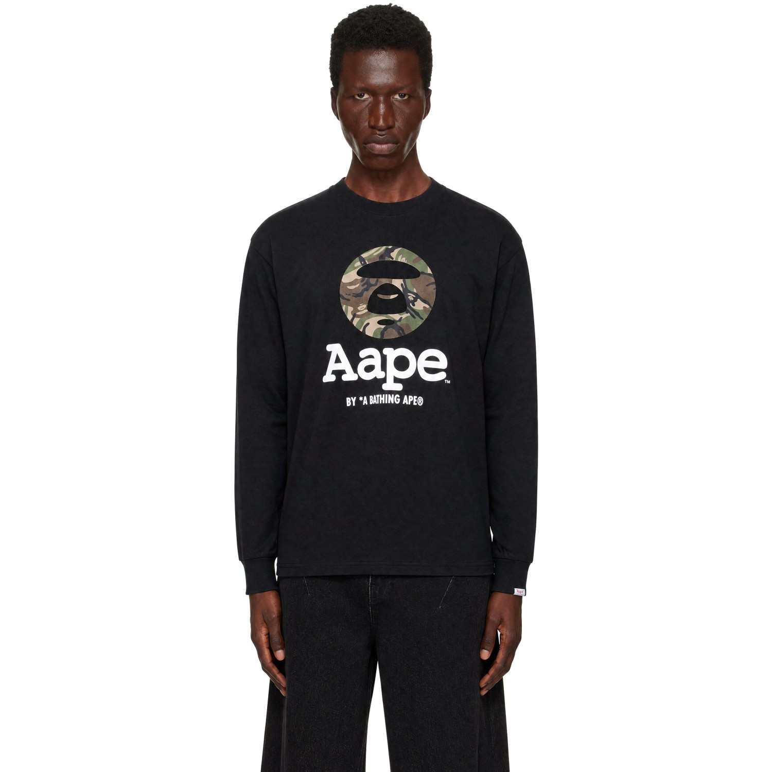 AAPE by A Bathing Ape AAPEUNVS 문페이스 긴팔 티셔츠