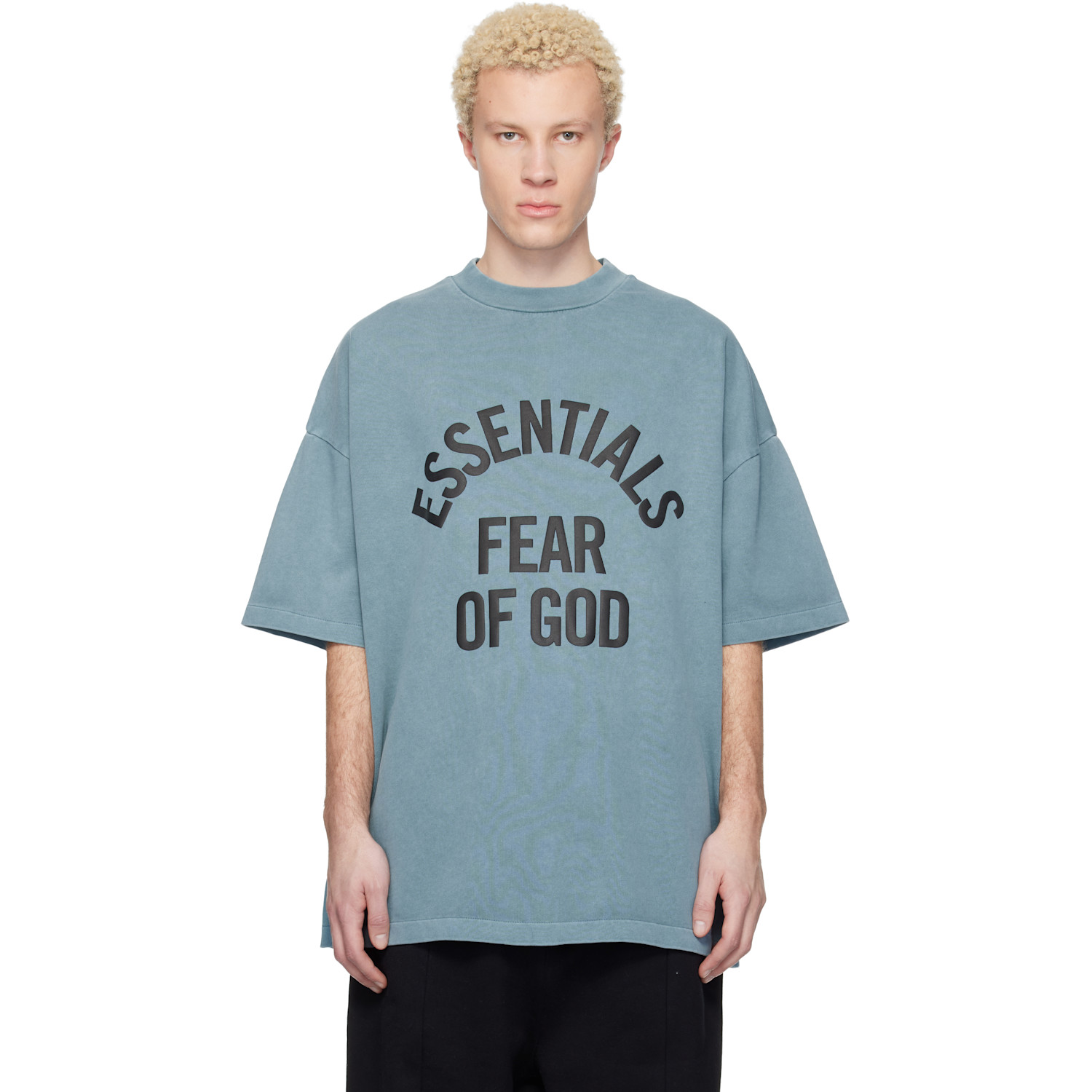 FEAR OF GOD 블루 캠퍼스 90s 반팔 티셔츠