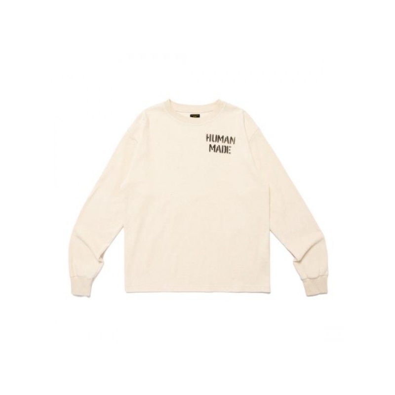 Human Made 휴먼메이드 Thermal LS 티셔츠 써말 롱슬리브 HM28CS006 화이트