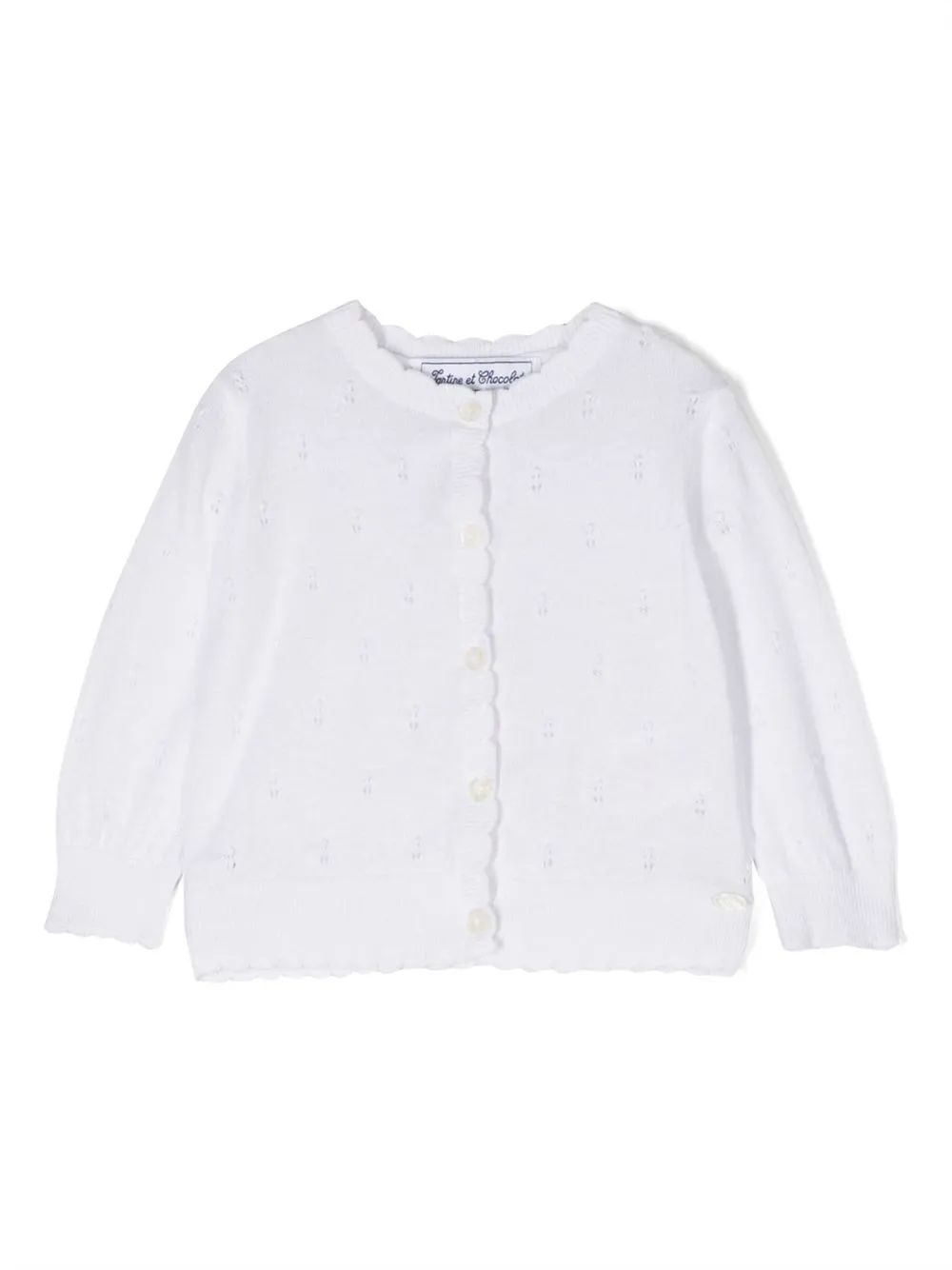 Tartine Et Chocolat Kids 스칼럽 엣지 니트 가디건