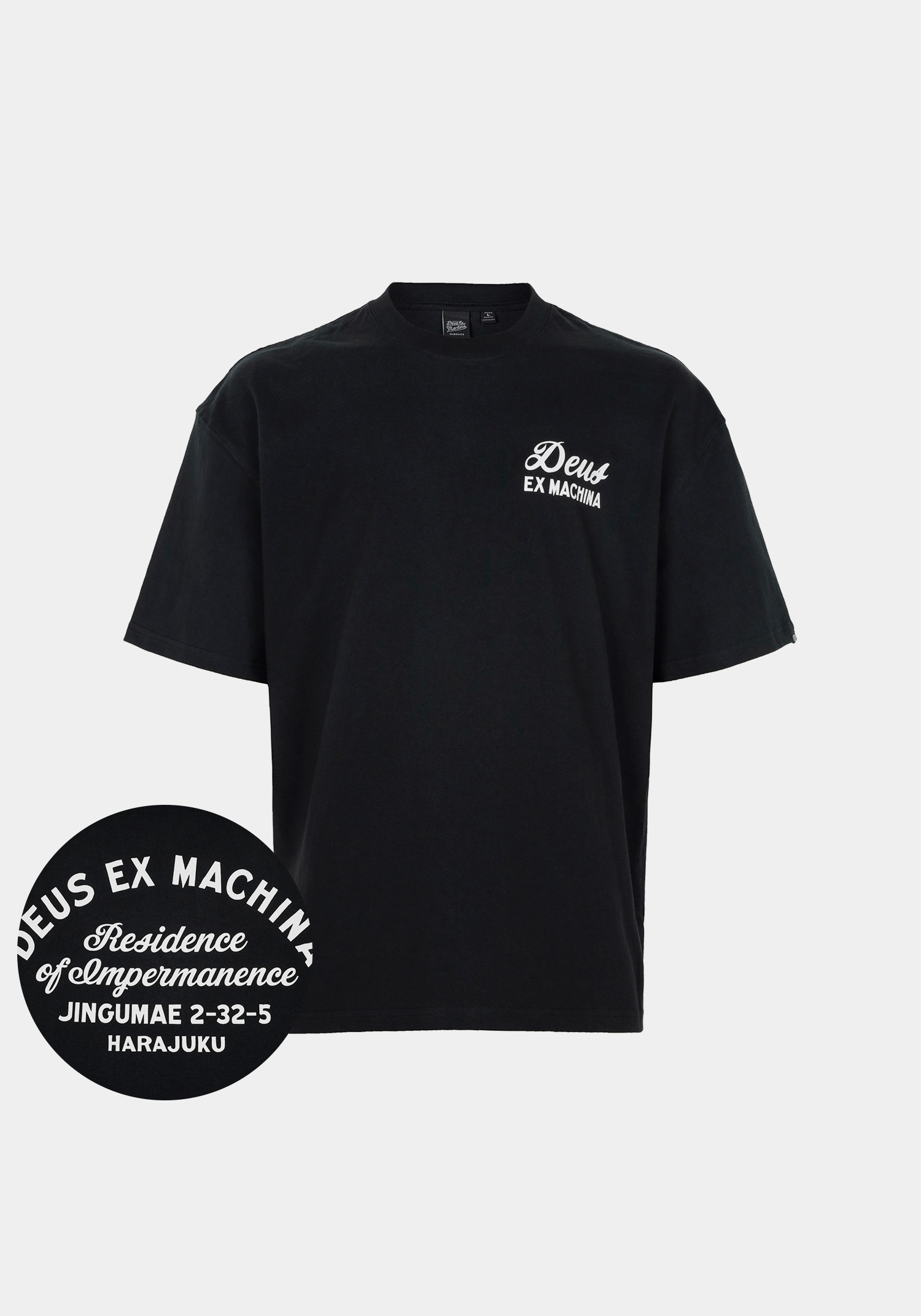 DEUS EX MACHINA 데우스엑스마키나 블랙 하라주쿠 사인 티셔츠 D261MTS130 BLACK