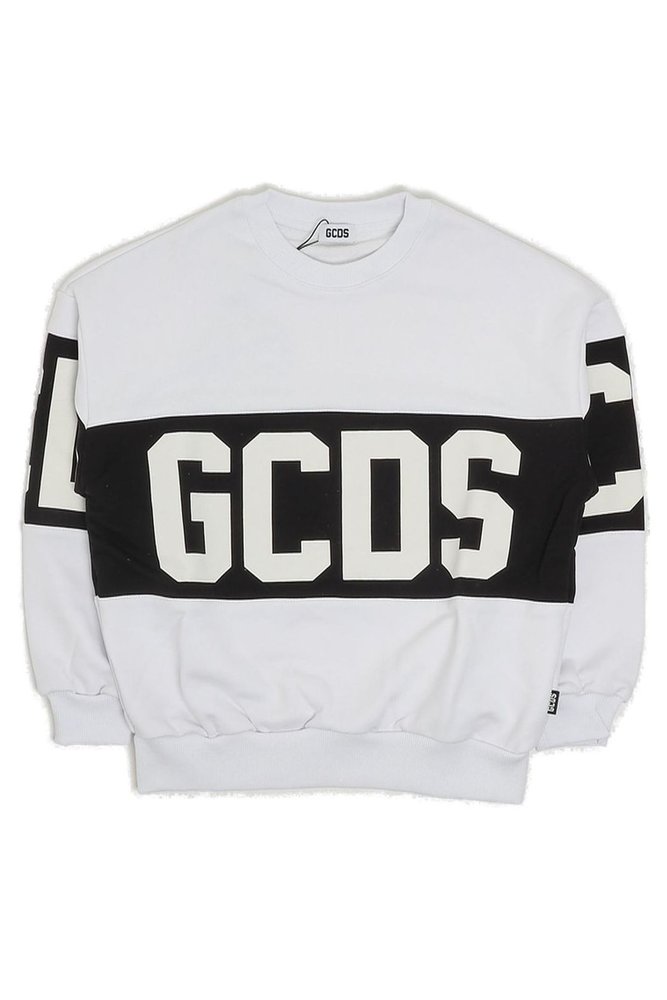 Gcds Kids 로고 프린트 크루넥 스웨트셔츠