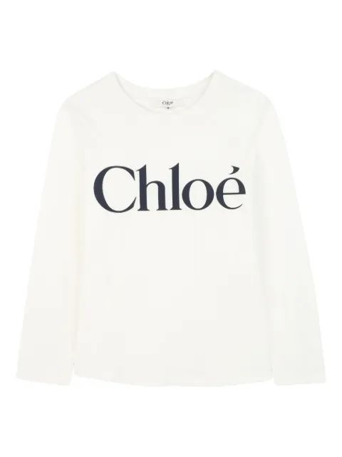 Chloe Kids 로고 프린트 티셔츠