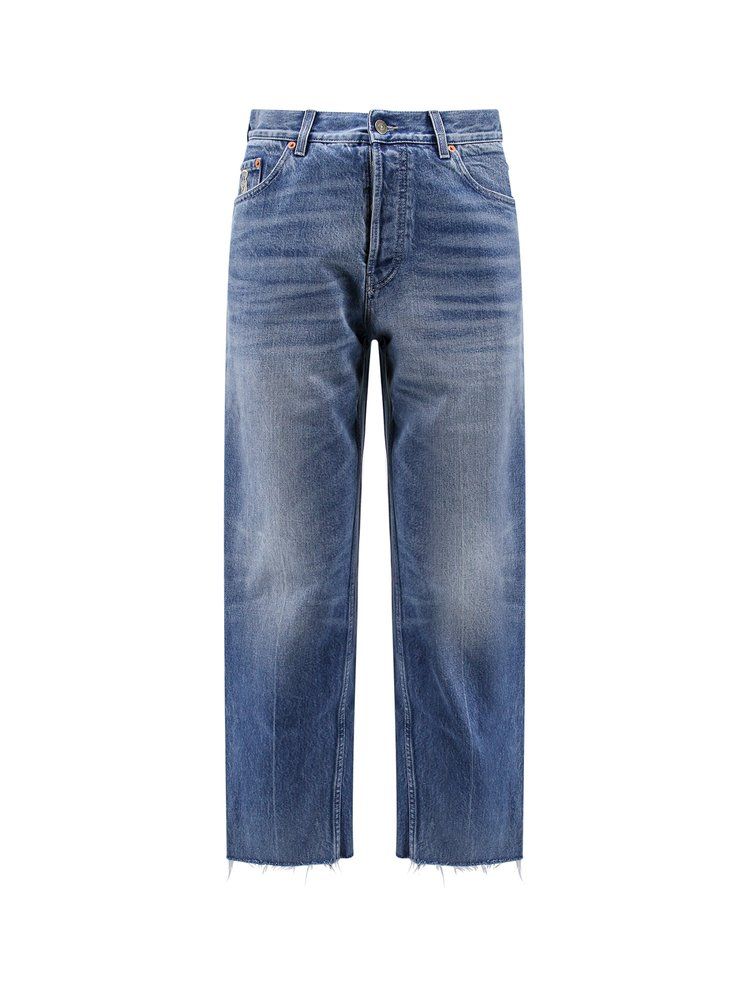 GUCCI Gucci Logo Pathch Cropped Jeans