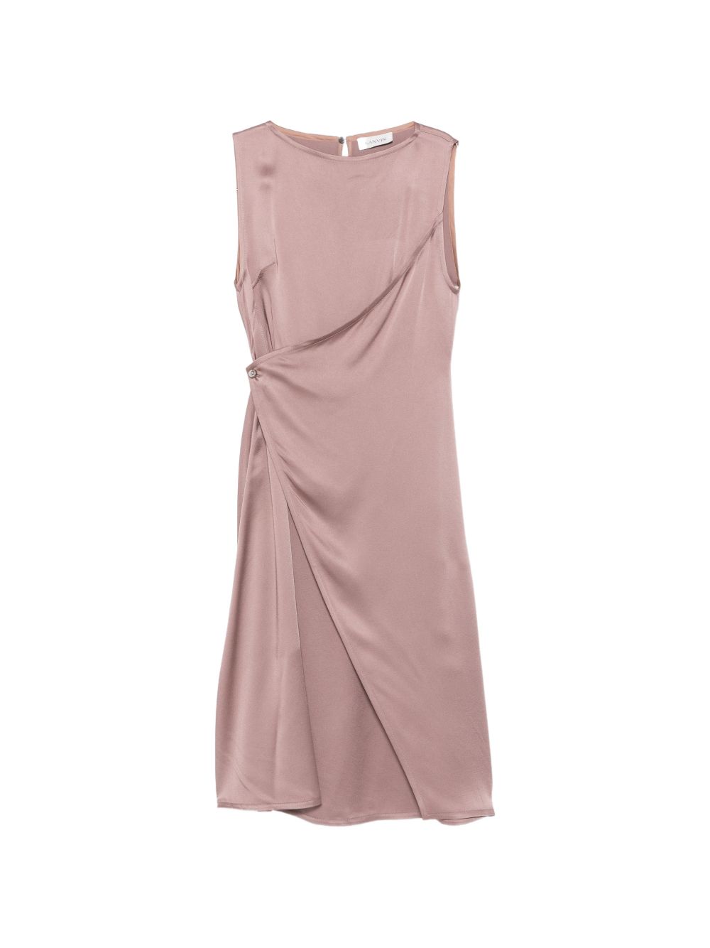 LANVIN 드레이프 디자인과 주름 디테일이 있는 비대칭 미디 드레스