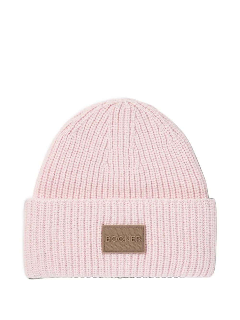 Bogner Kids 라라크 로고 패치 리브 비니