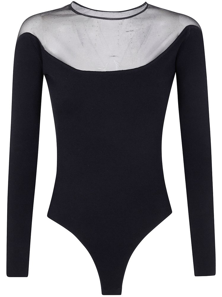 MUGLER 크루넥 롱슬리브 바디수트