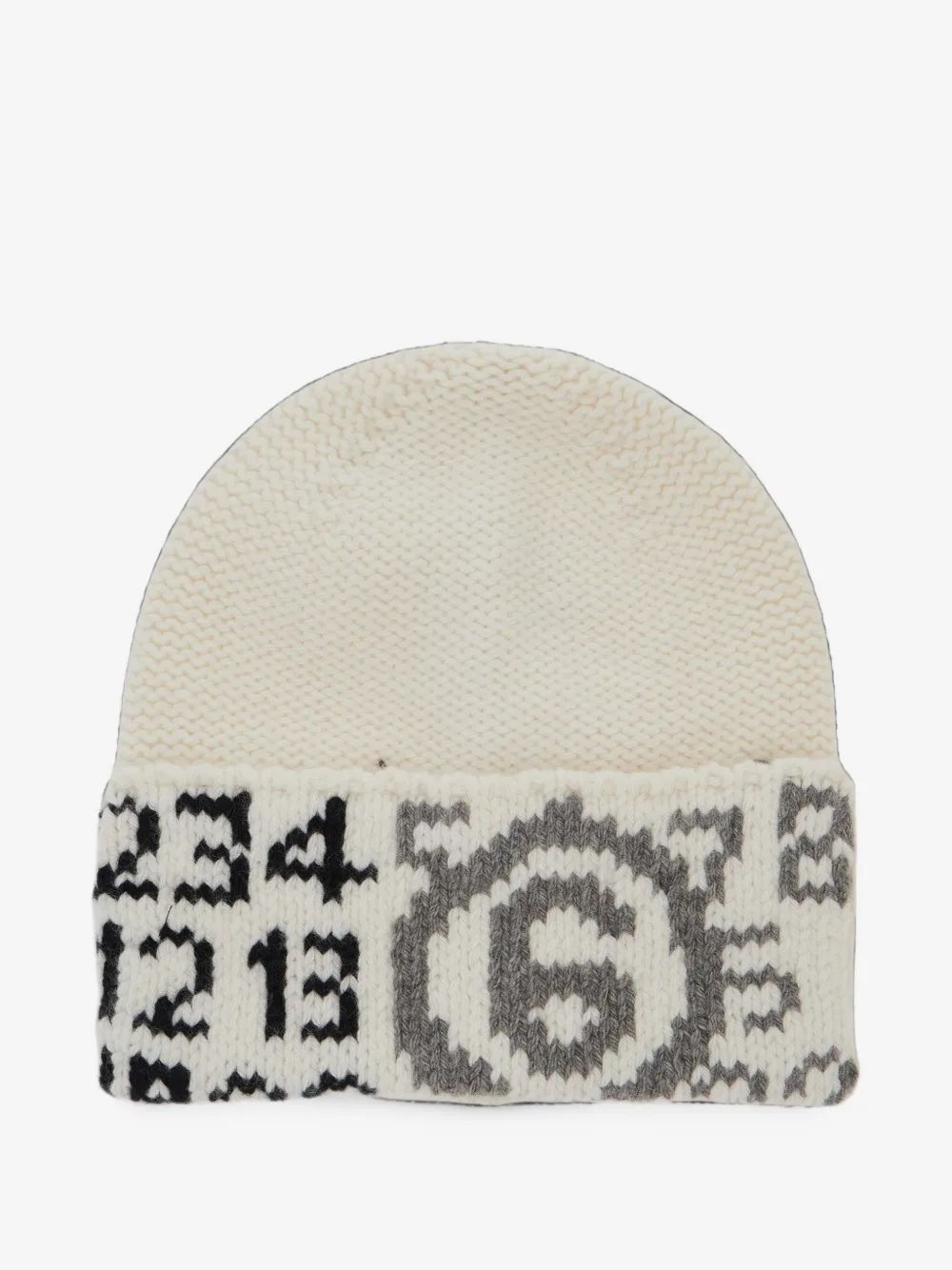 MM6 Maison Margiela Kids 로고 인타르시아 비니 모자