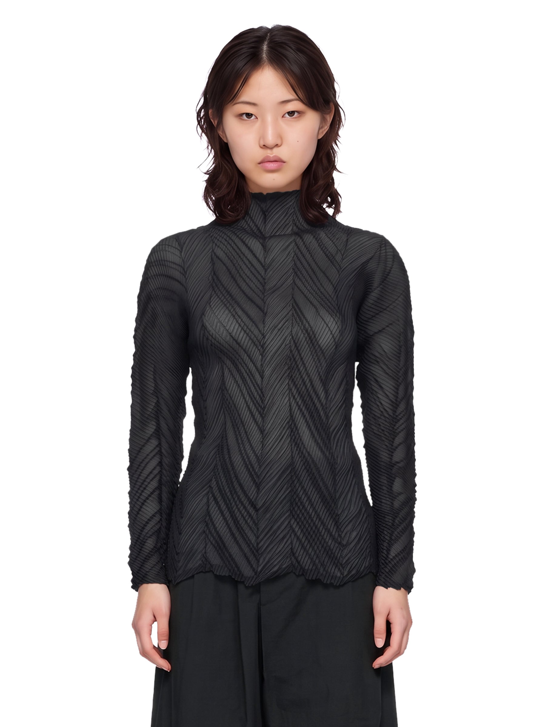 ISSEY MIYAKE 지그재그 플리세 탑