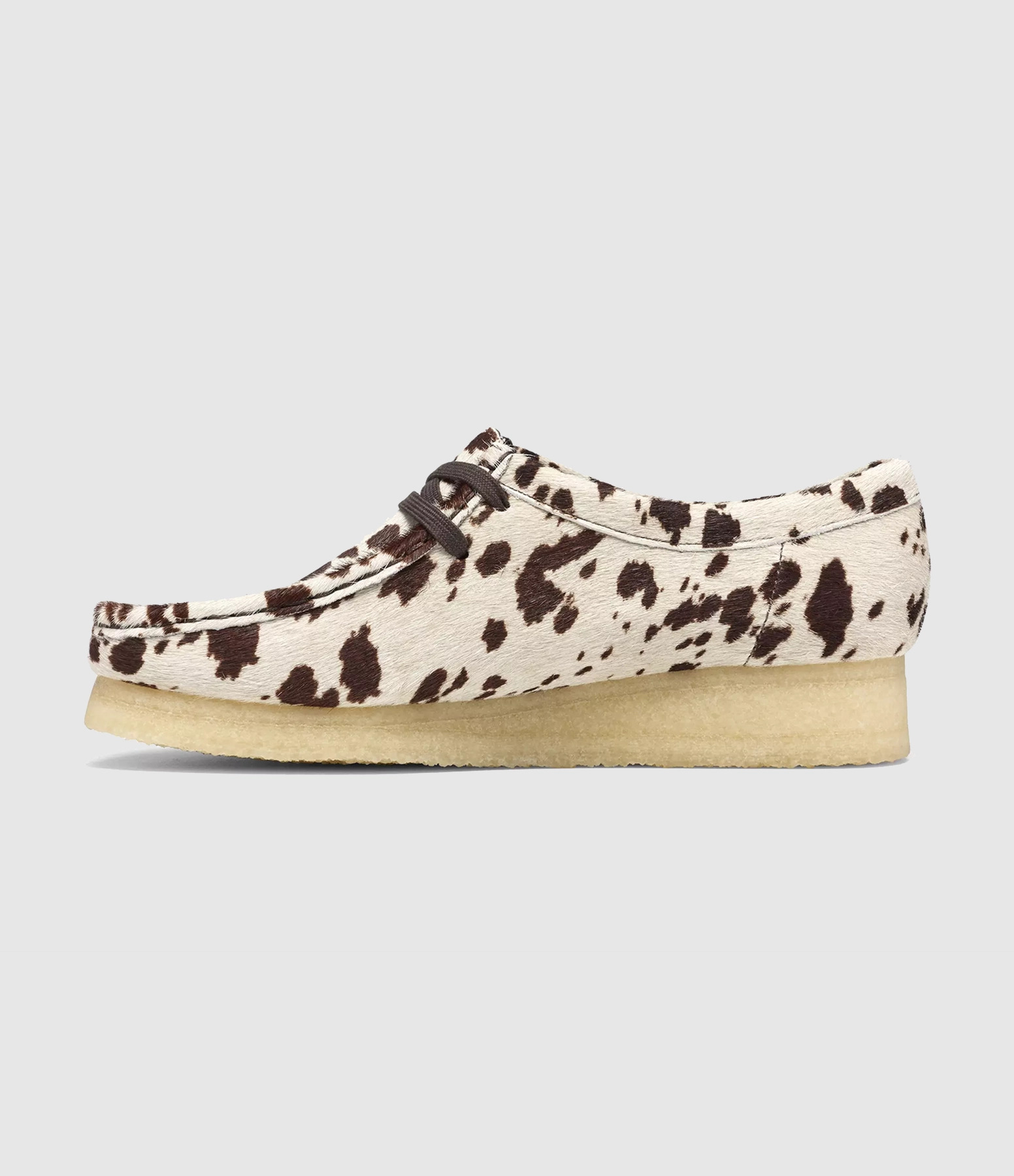 Clarks 월라비 브라운 카우 프린트 모카신