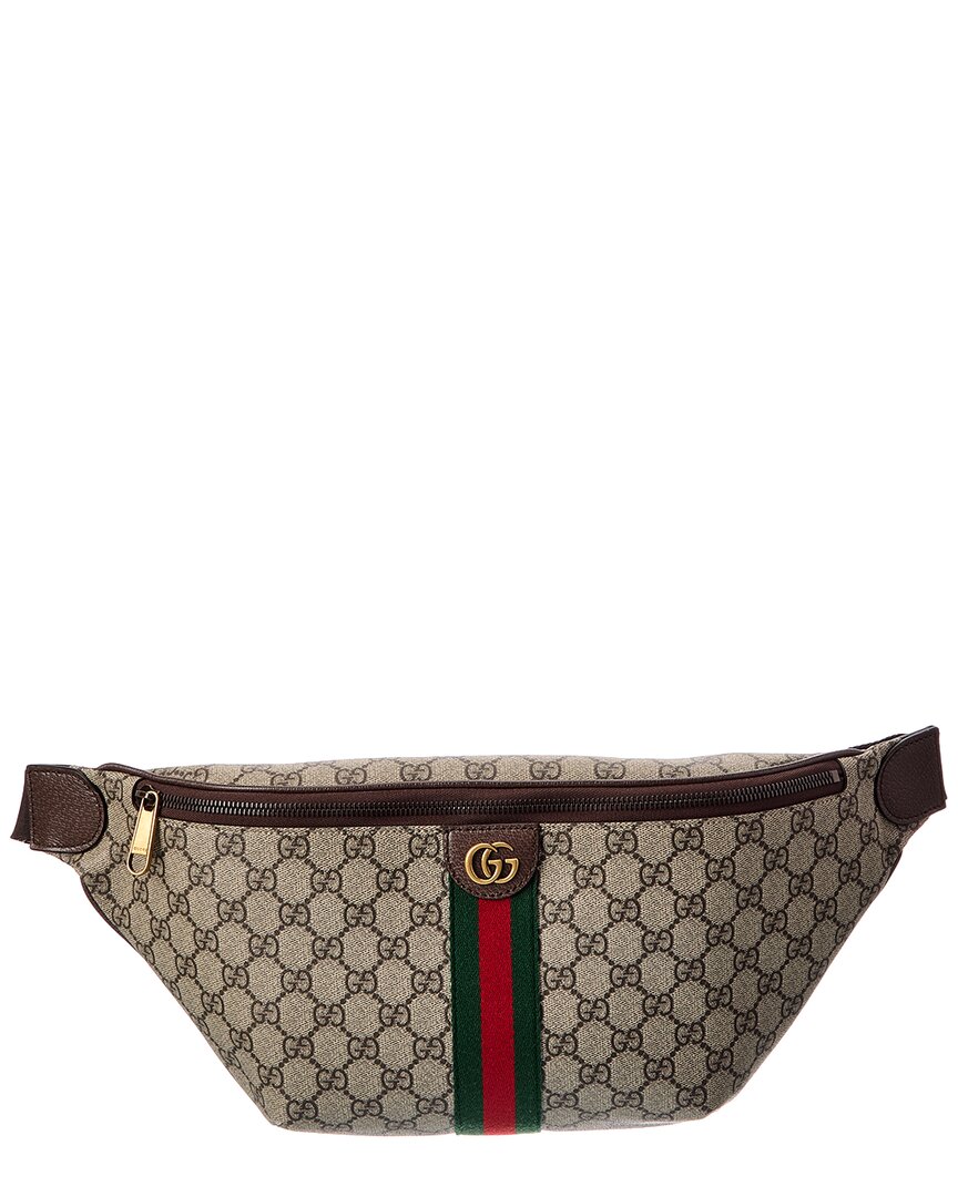 GUCCI GG 수프림 캔버스 & 가죽 벨트백