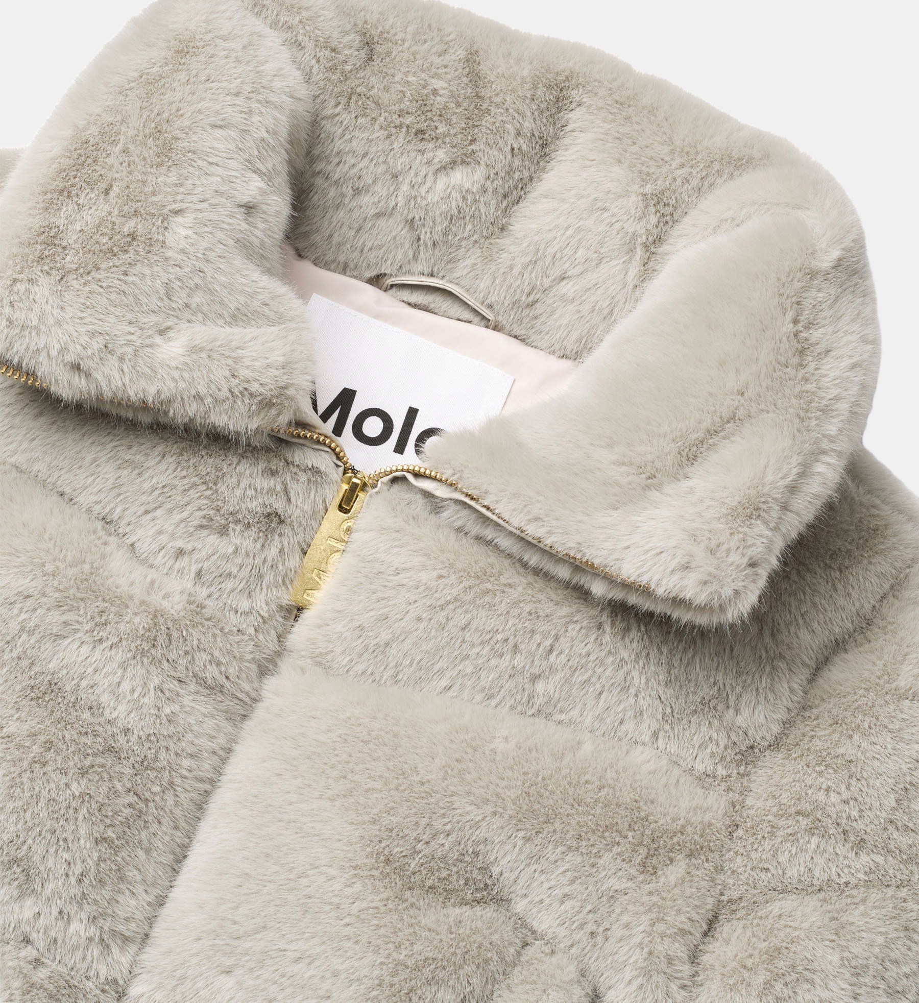 Molo 퍼 후드 짧은 자켓