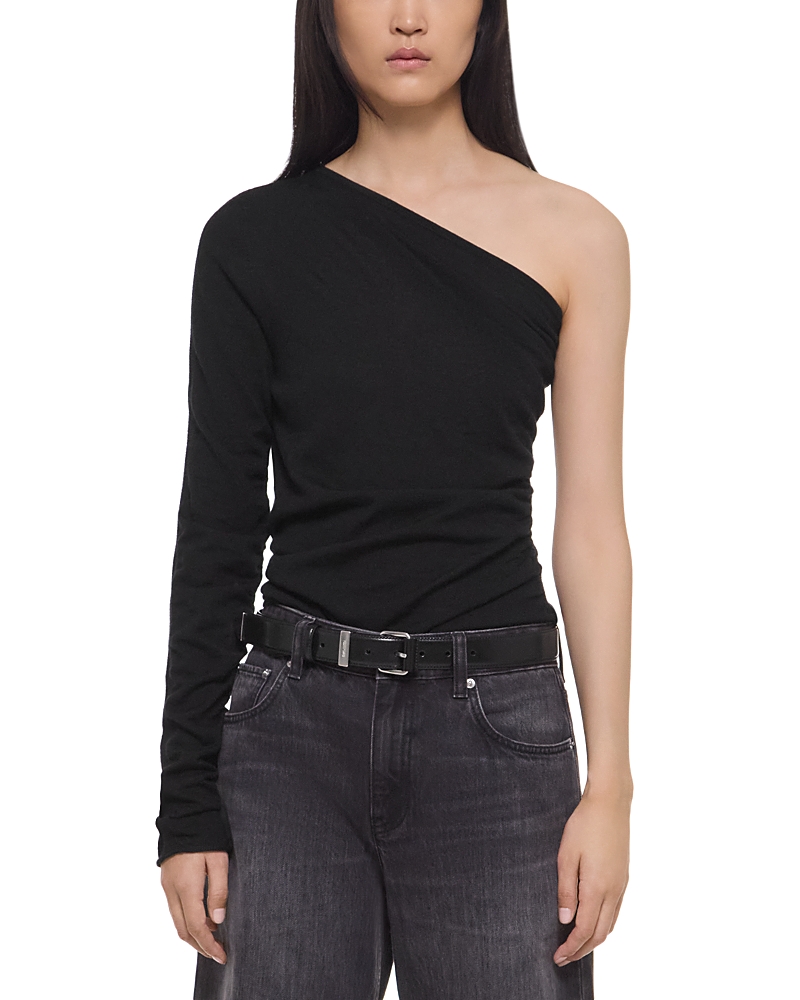 HELMUT LANG 울 비대칭 넥 스웨터