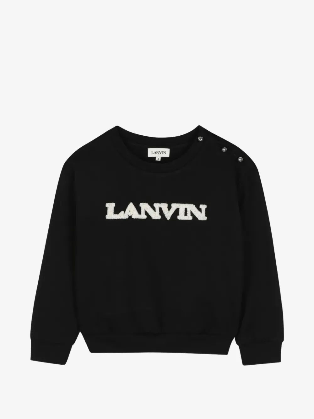 Lanvin Kids 로고 자수 버튼 디테일 맨투맨