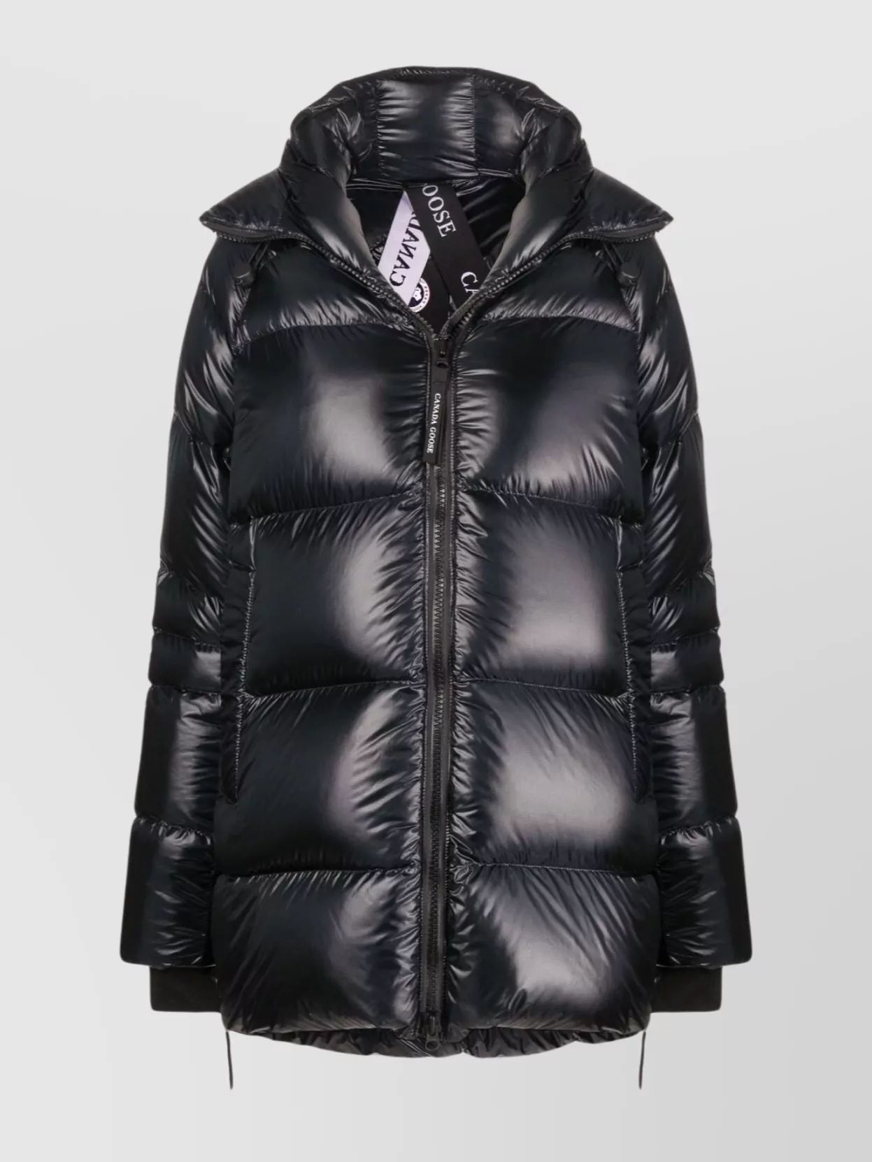 CANADA GOOSE 퀼팅 마감 후드 롱 패딩 자켓
