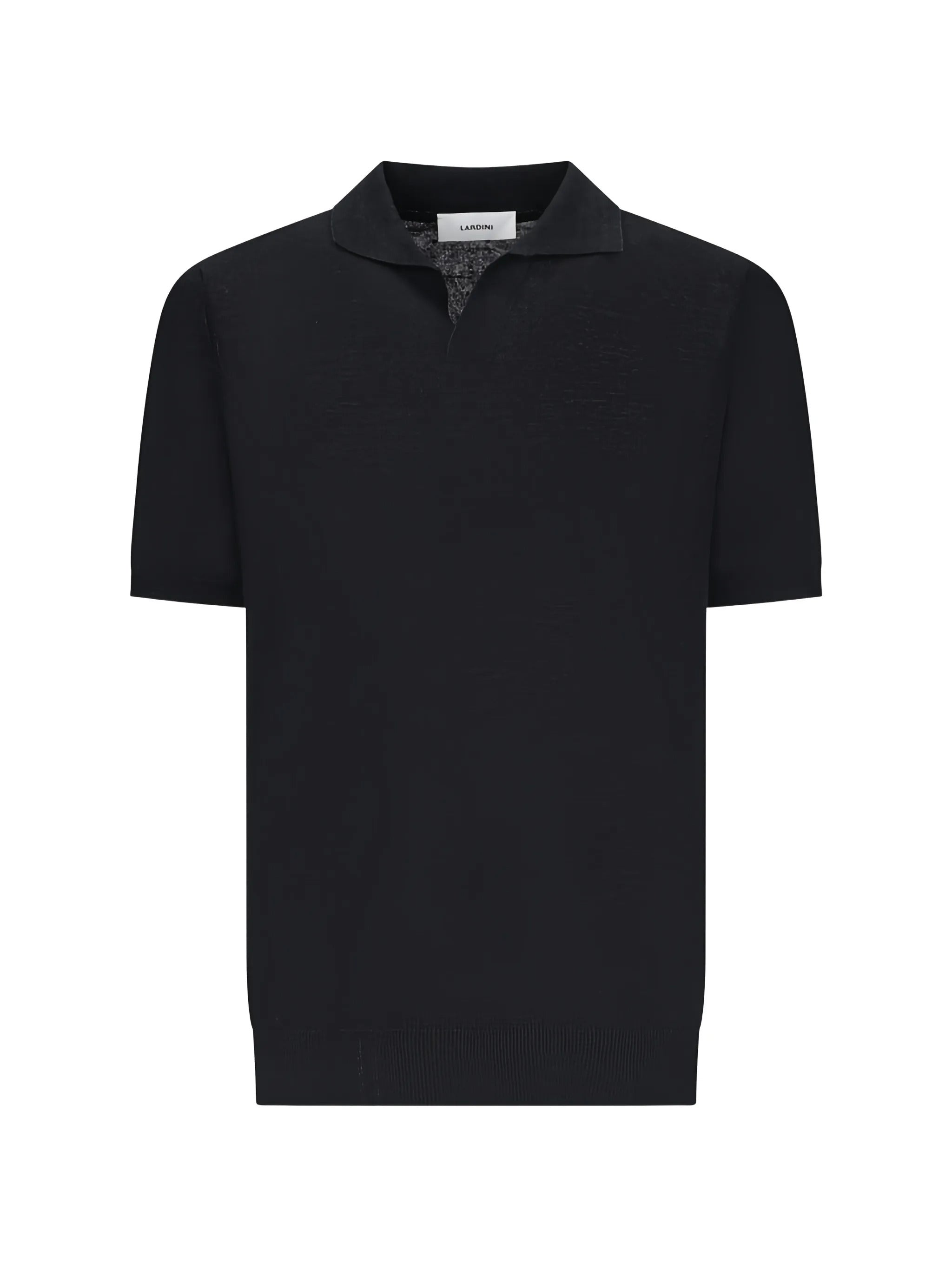 Lardini 리넨 코튼 넥라인 반팔 티셔츠