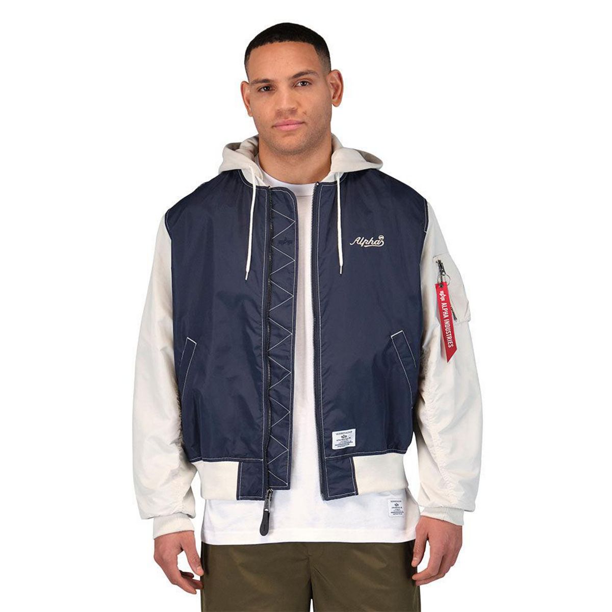 Alpha Industries 남성 L-2B 릴렉스 바시티 비행 자켓