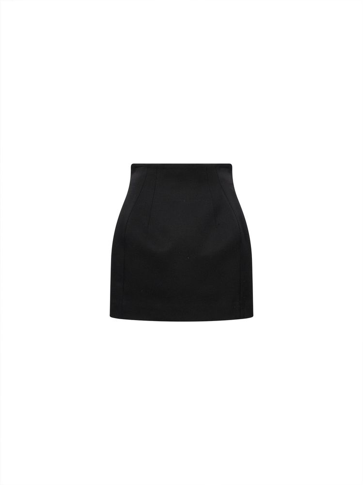 MUGLER 스트레이트 헴 미니 스커트