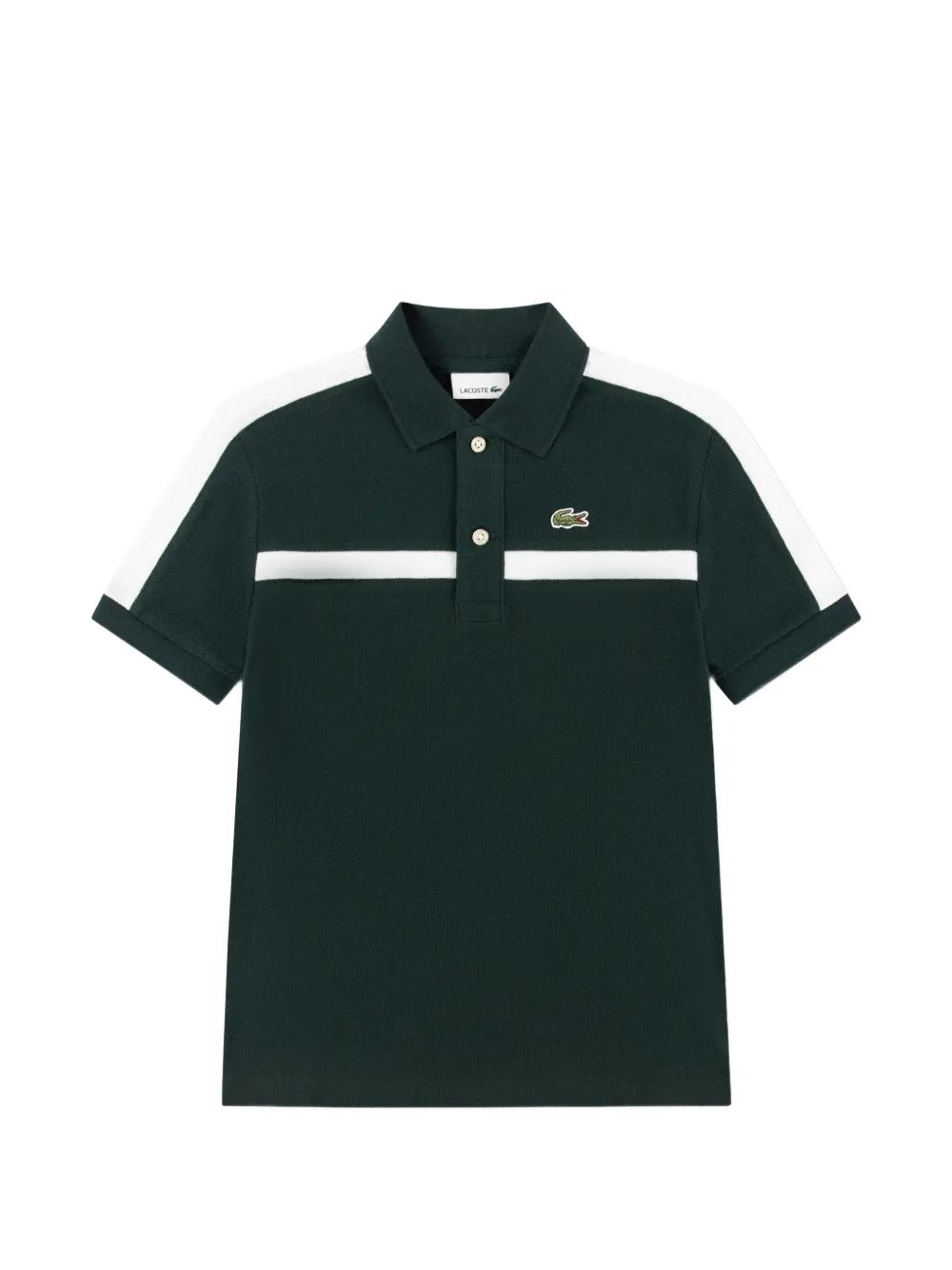 Lacoste Kids 스트라이프 디테일 폴로 셔츠