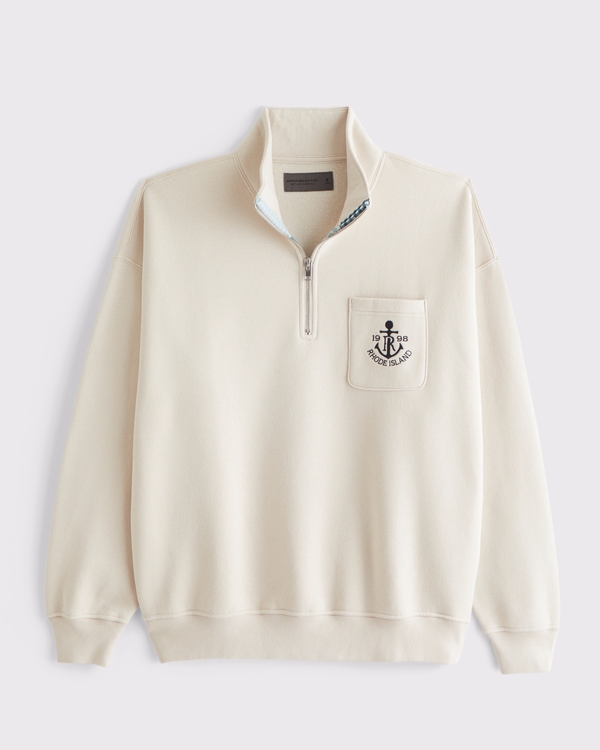 Abercrombie & Fitch 에센셜 하프 집 스웨트셔츠