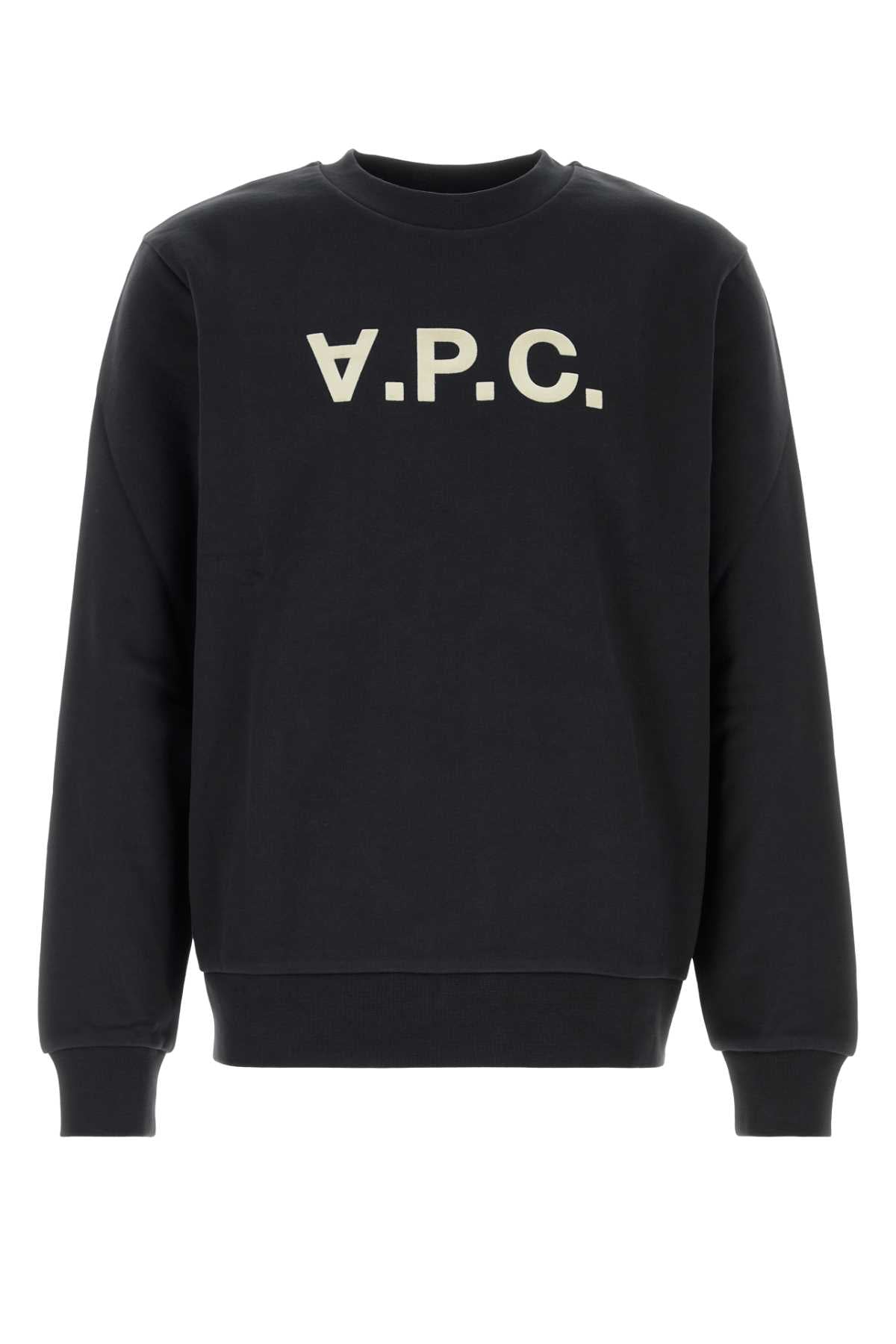 A.P.C. 블랙 스트레치 코튼 맨투맨