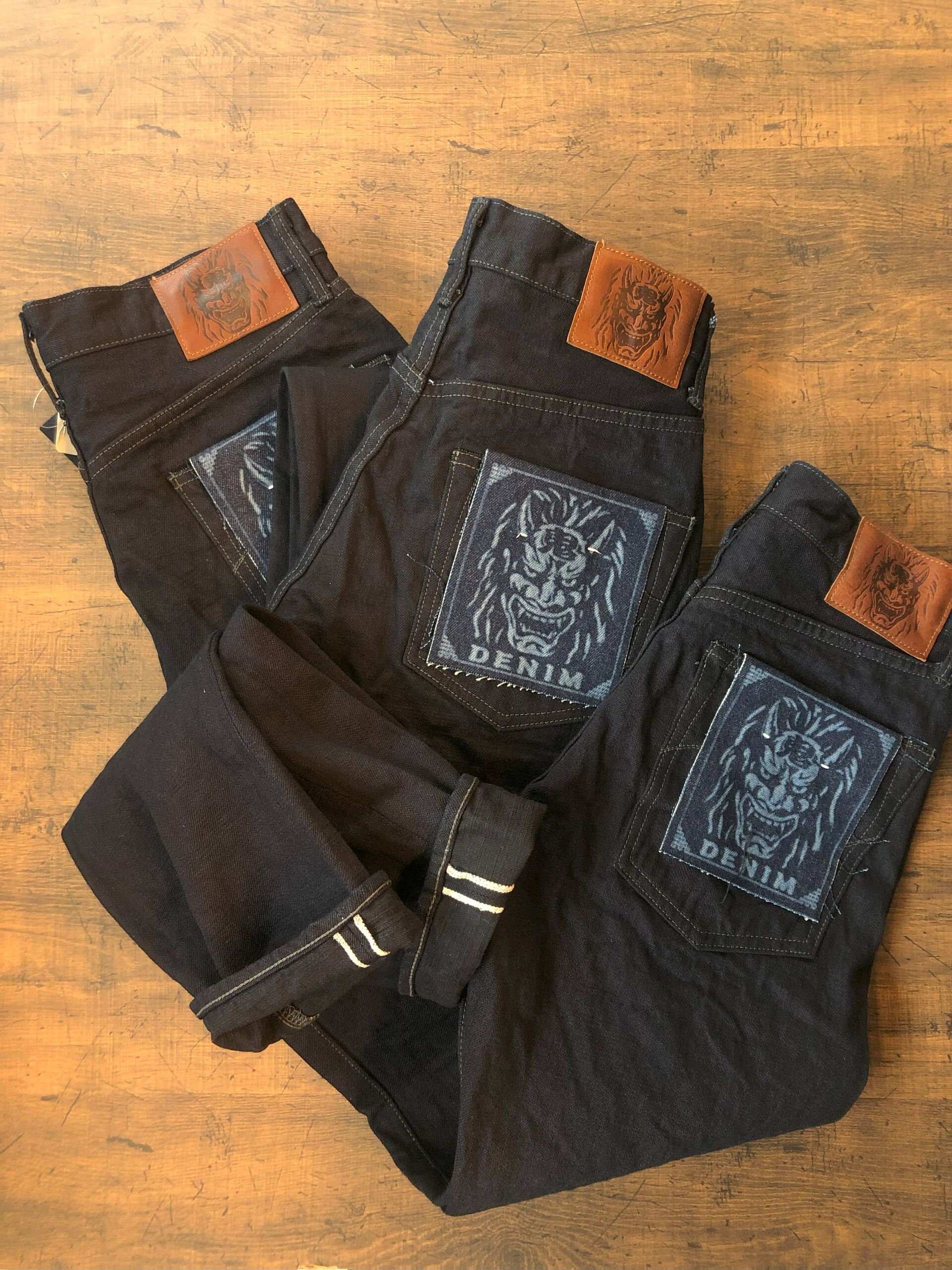 ONI DENIM ONI246 14oz 블랙 네트 스트레이트