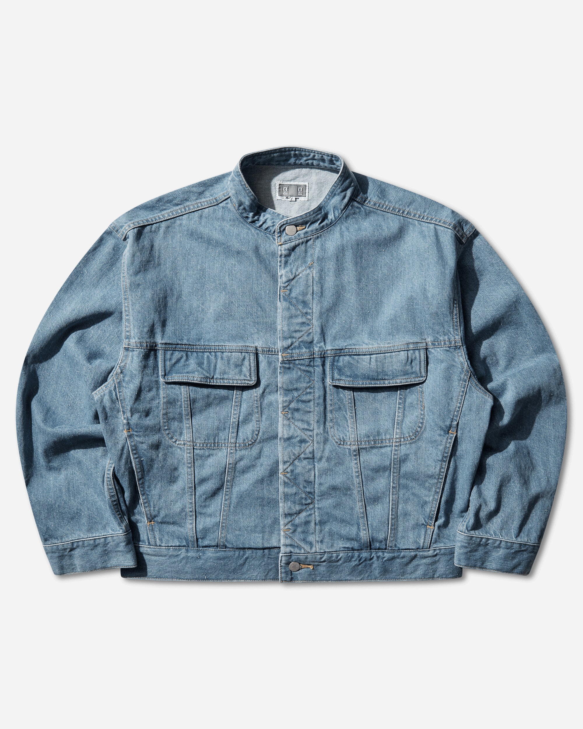 CAV EMPT 남성 워시드 넵 데님 트러커 자켓 인디고