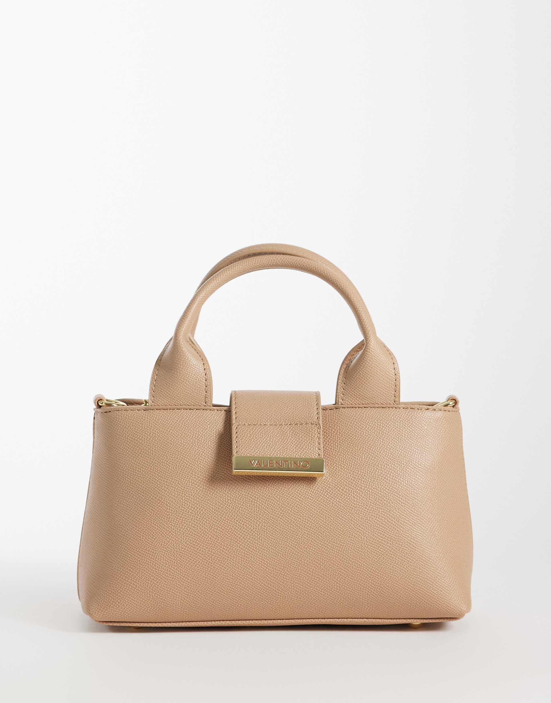 VALENTINO 디온 리 구조화된 탑 핸들 백 중립 베이지