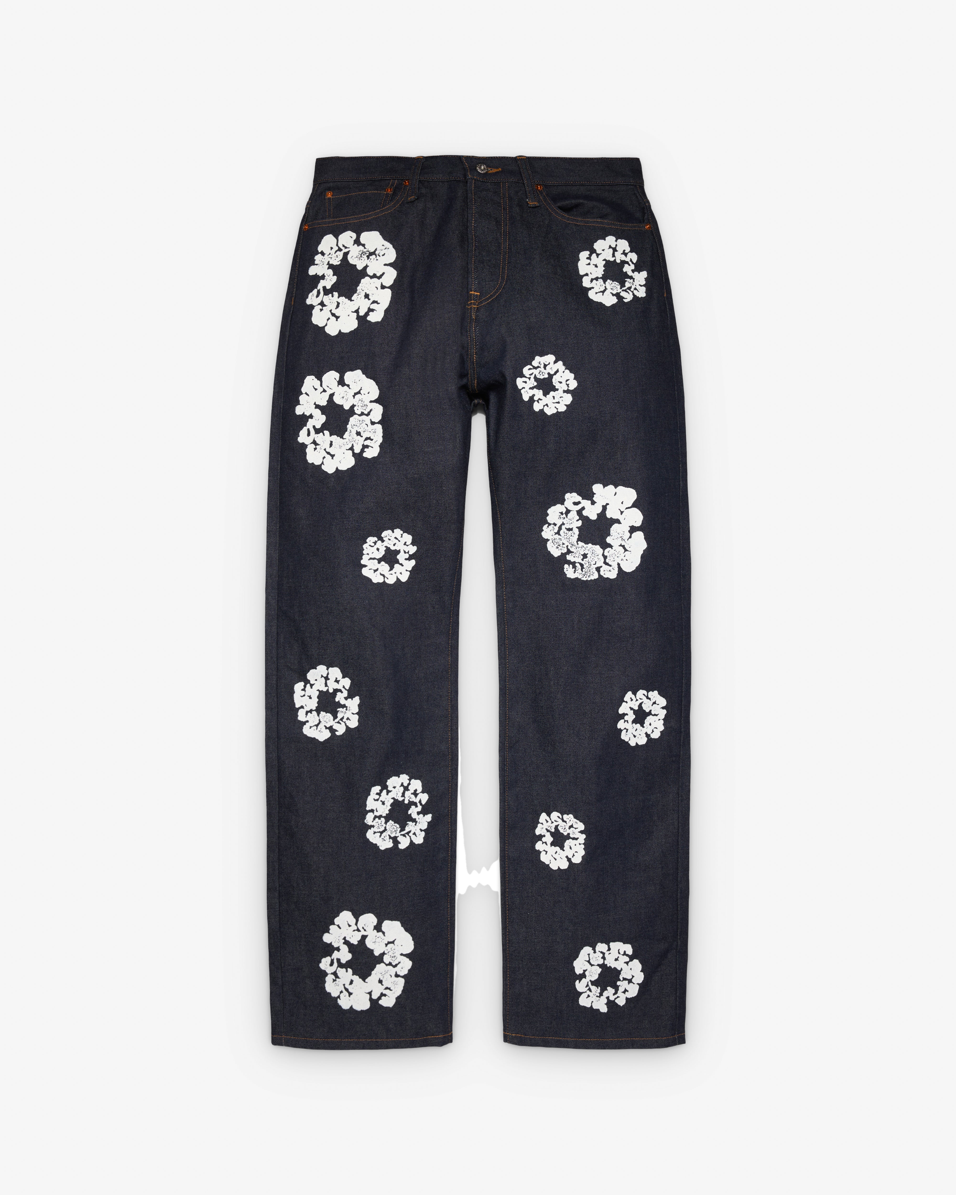 Denim Tears 남성 배기 셀비지 데님 팬츠